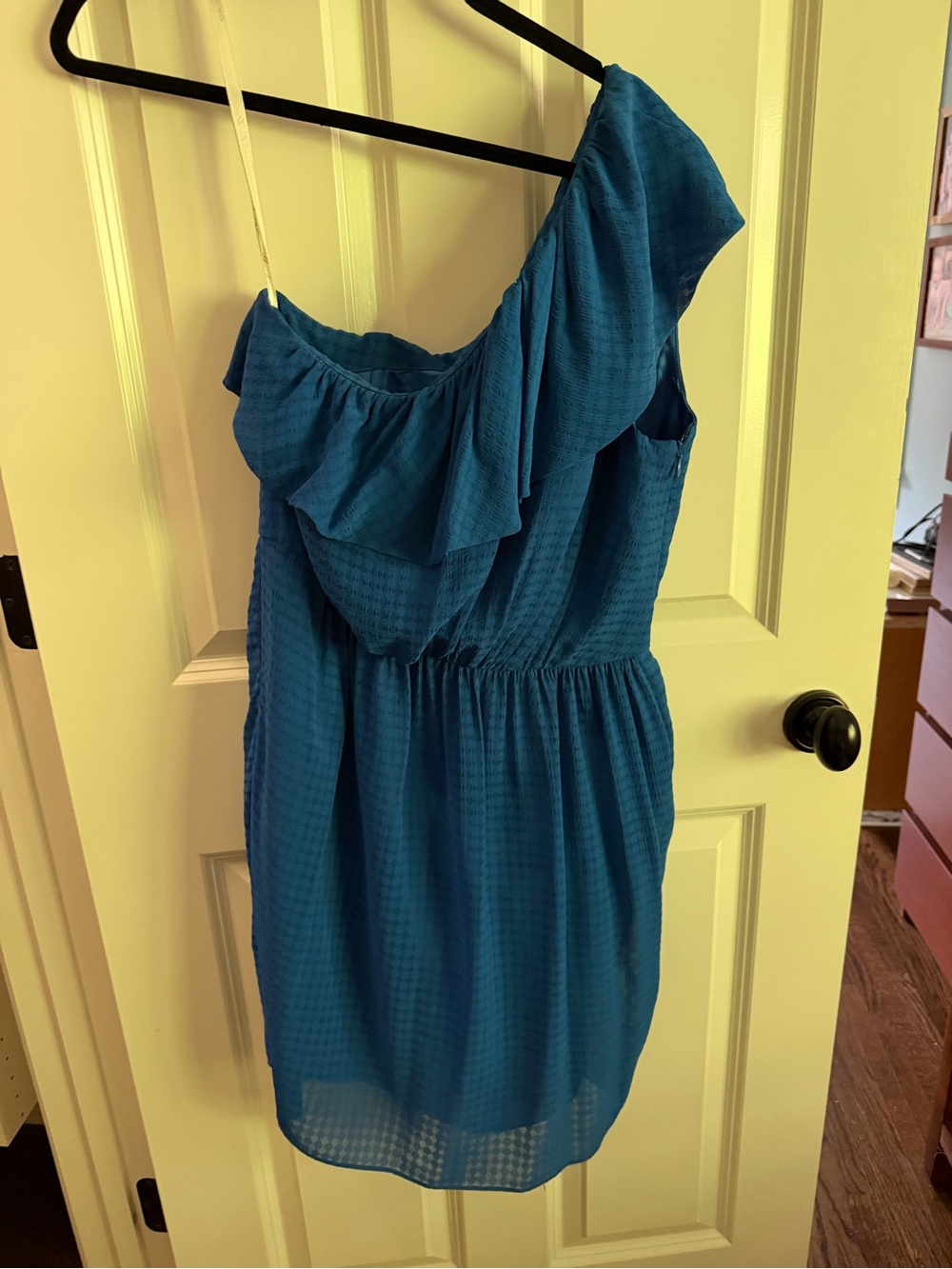 Women’s One-Shoulder Shoshanna Blue Ruffle Dress